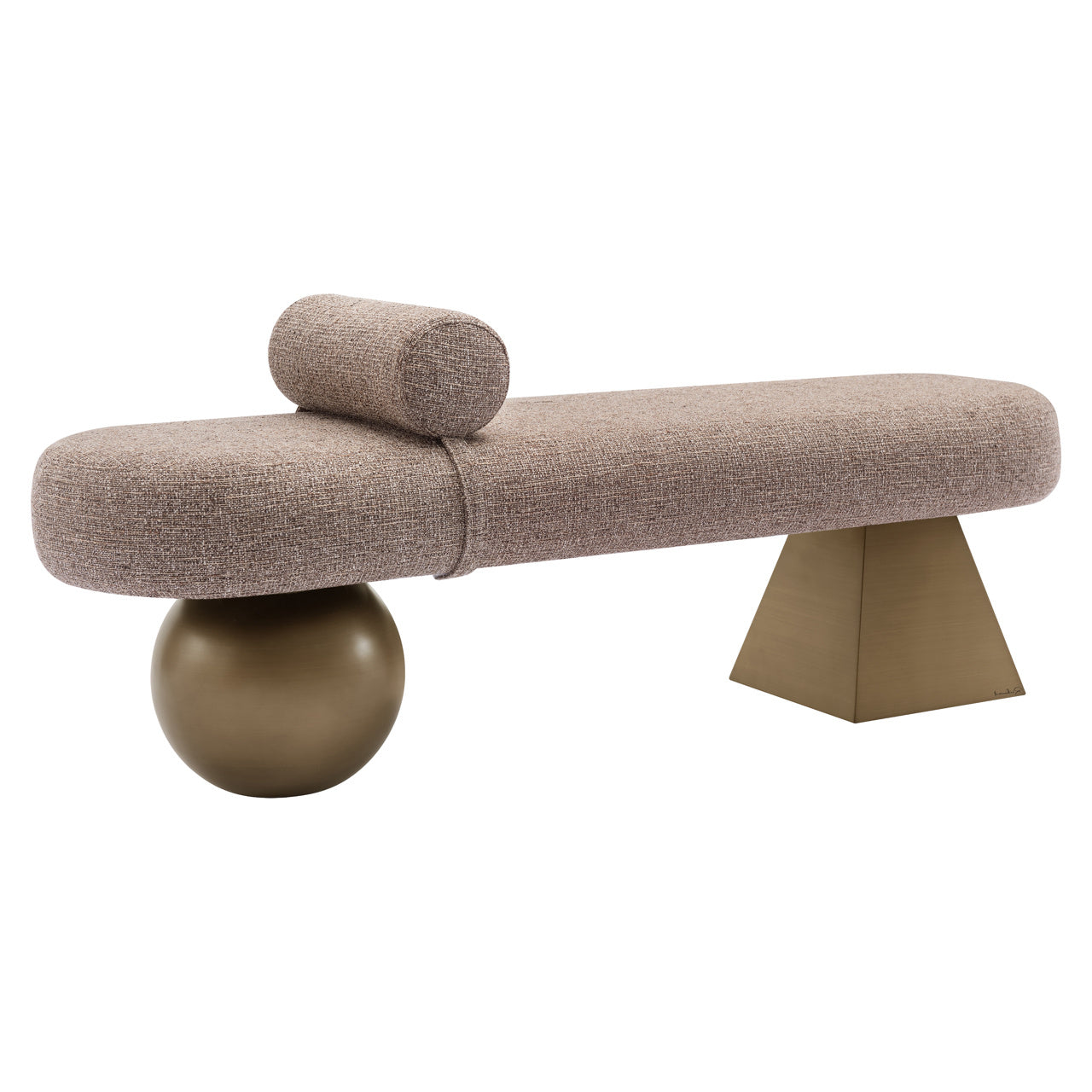 Richmond Interiors Geneva Bench - Brown Tweed