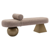 Richmond Interiors Geneva Bench - Brown Tweed