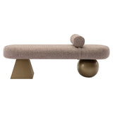 Richmond Interiors Geneva Bench - Brown Tweed