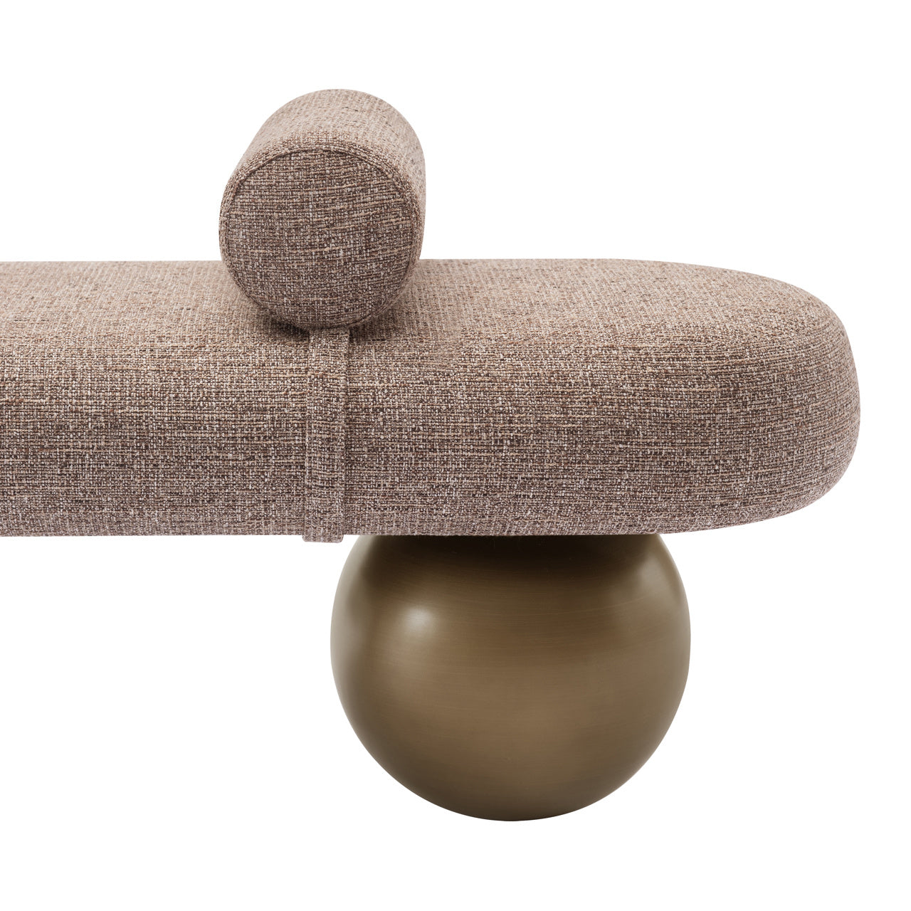 Richmond Interiors Geneva Bench - Brown Tweed