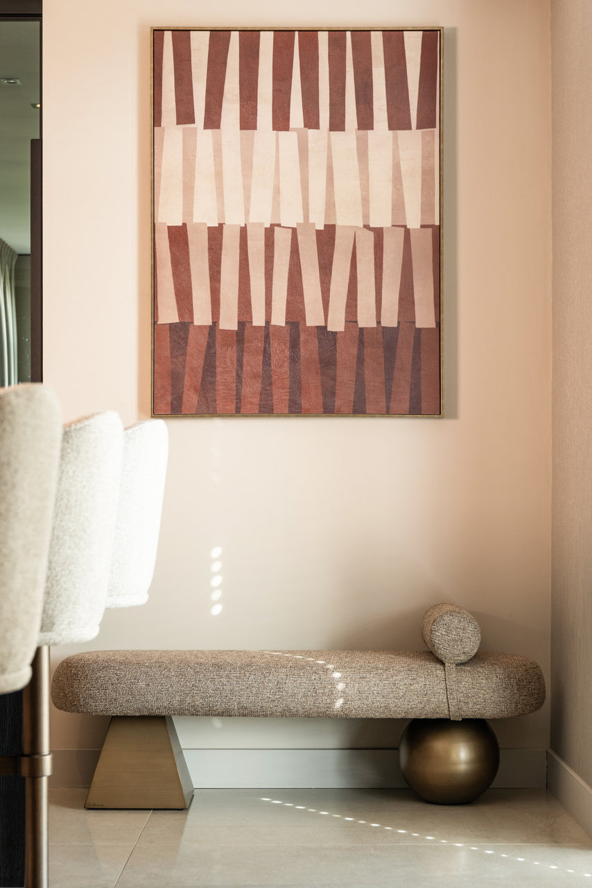 Richmond Interiors Geneva Bench - Brown Tweed