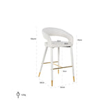 Richmond Interiors Gia Bar Stool in White Boucle – Excess Stock