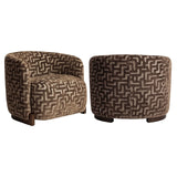 Richmond Interiors Hannah Lounge Chair – Brown Labyrinth