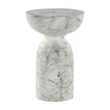 Richmond Interiors Kita Side Table – White Faux Marble