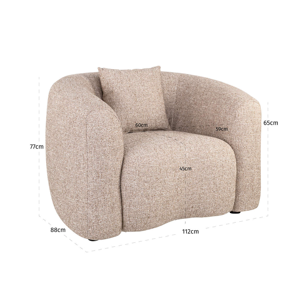 Richmond Interiors Luxandra Lounge Chair – Sand Tweed