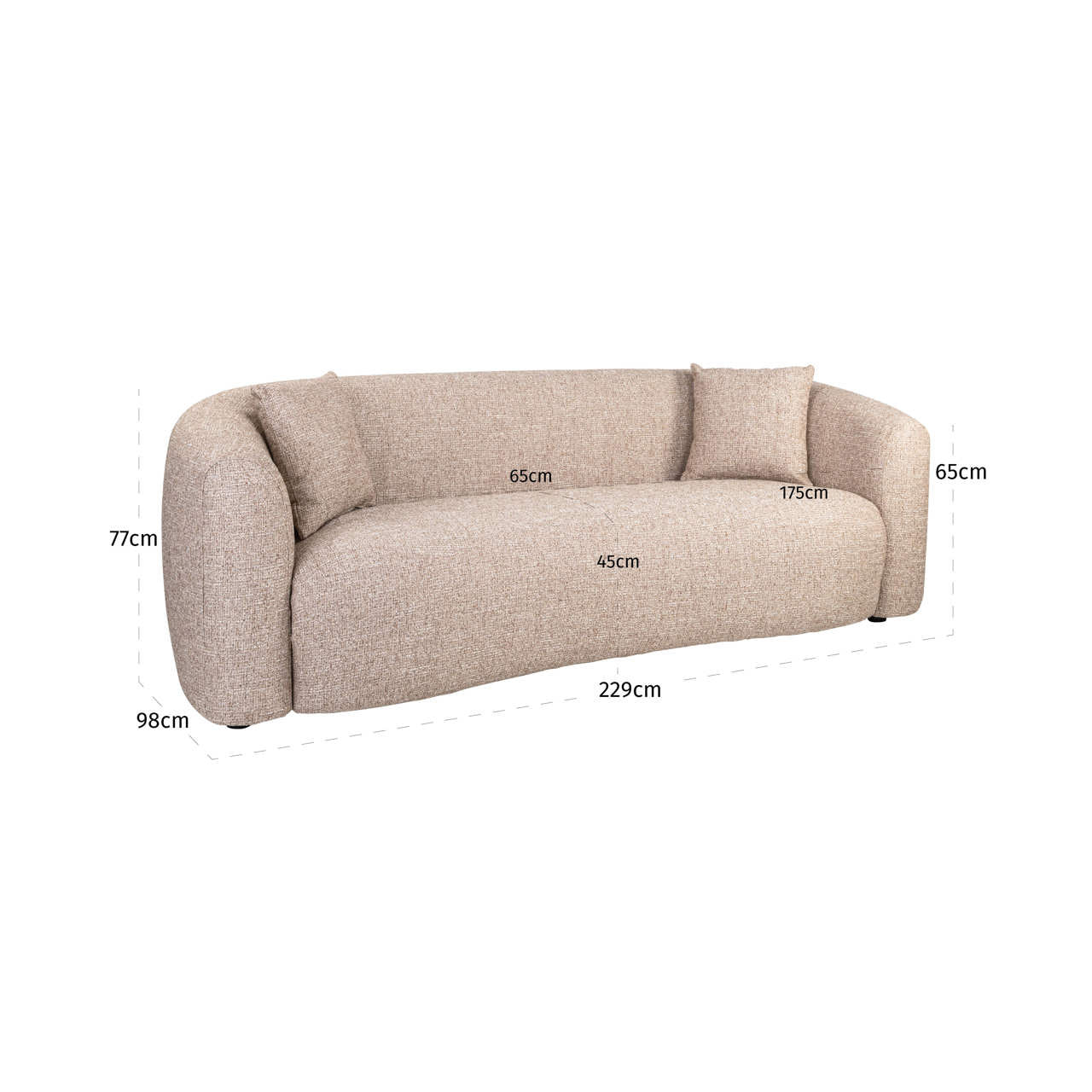 Richmond Interiors Luxandra Sofa – Sand Tweed