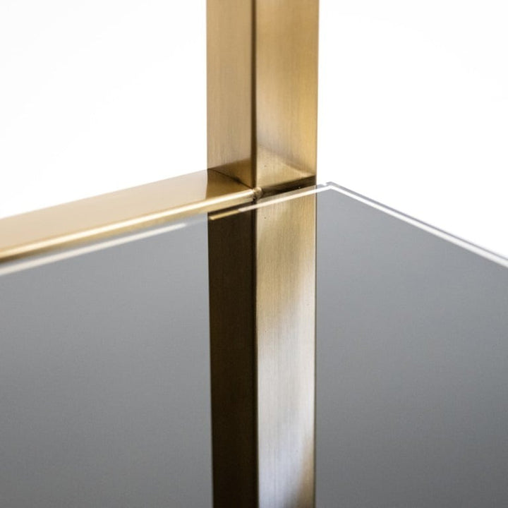 Richmond Interiors Magnus Steel and Glass Display Unit – Brushed Gold