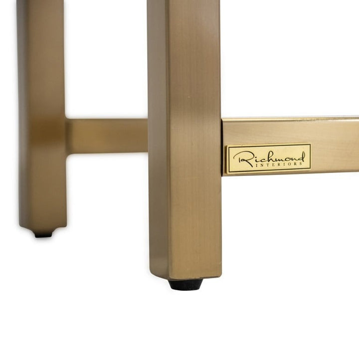 Richmond Interiors Magnus Steel and Glass Display Unit – Brushed Gold