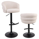 Richmond Interiors Nikki Swivel Bar Stool – Biscotti Chenille