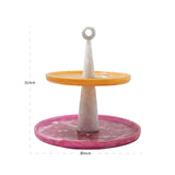 Richmond Interiors Posy Cake Plate – Pink/Orange