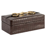 Richmond Interiors Rex Storage Box – Dark Brown – Set of 2