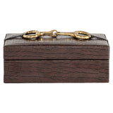 Richmond Interiors Rex Storage Box – Dark Brown – Set of 2