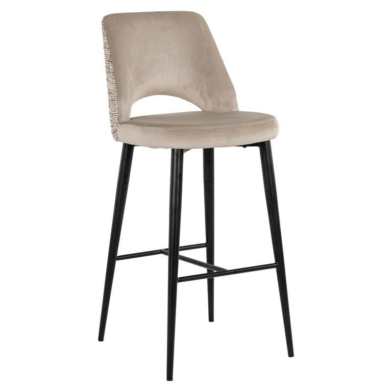 Richmond Interiors Tabitha Bar Stool – Trendy Nature and Quartz Khaki