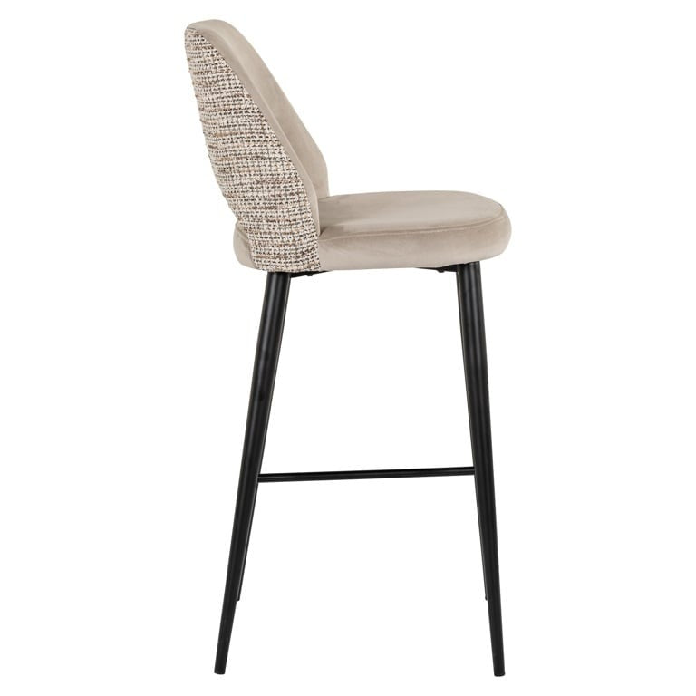 Richmond Interiors Tabitha Bar Stool – Trendy Nature and Quartz Khaki