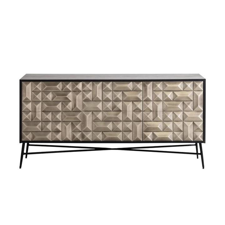 Richmond Interiors Tetro Sideboard – Silver Finish