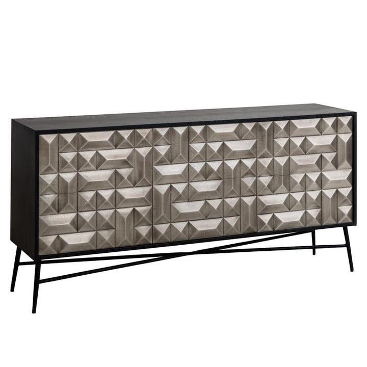 Richmond Interiors Tetro Sideboard – Silver Finish