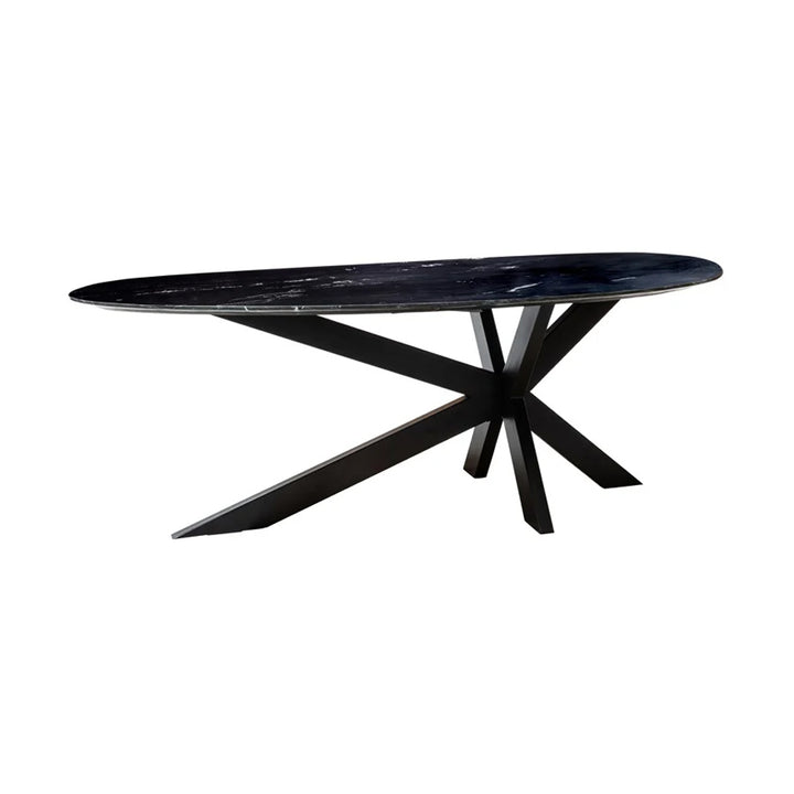 Richmond Interiors Trocadero Dining Table in Black Marble