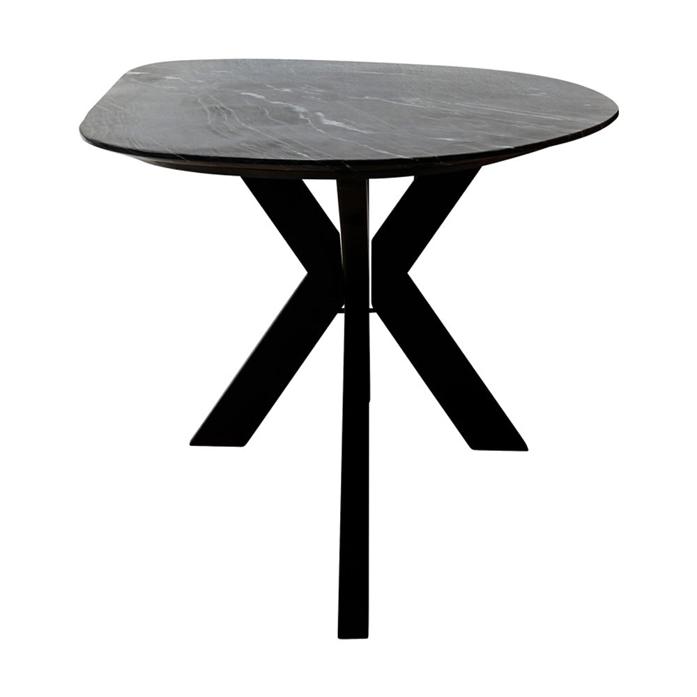 Richmond Interiors Trocadero Dining Table in Black Marble