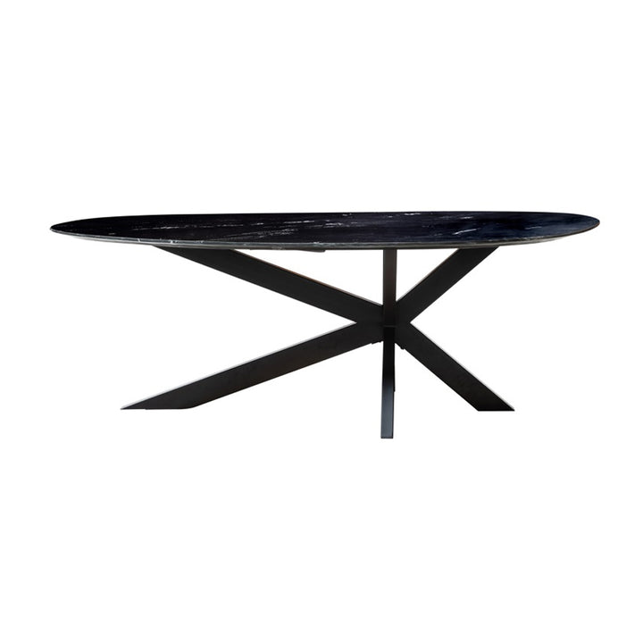 Richmond Interiors Trocadero Dining Table in Black Marble