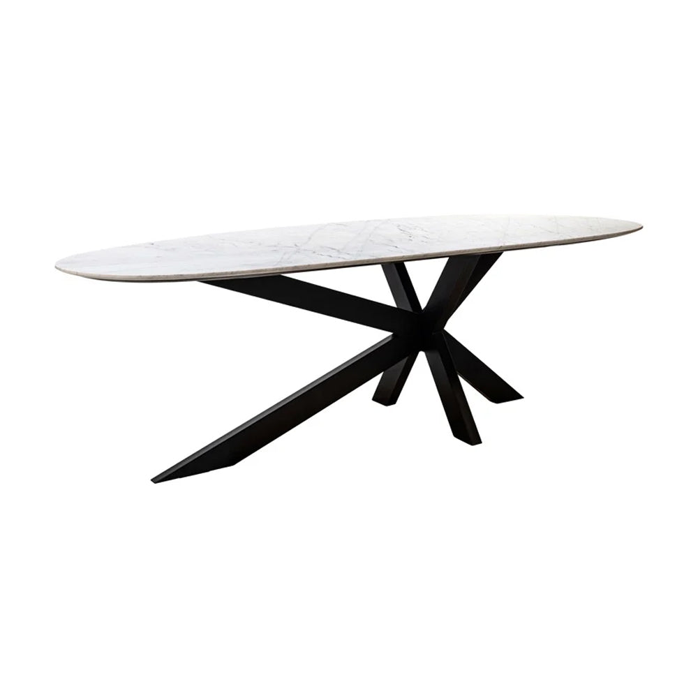 Richmond Interiors Trocadero Dining Table in White Marble