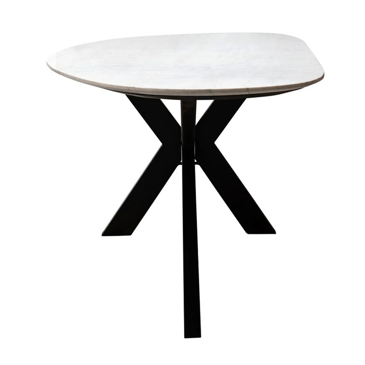 Richmond Interiors Trocadero Dining Table in White Marble