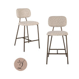 Richmond Interiors Xenia Counter Stool - Beige Leopard - Set of 2