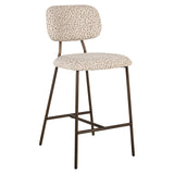 Richmond Interiors Xenia Counter Stool - Beige Leopard - Set of 2