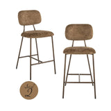 Richmond Interiors Xenia Counter Stool - Brandy Fusion - Set of 2