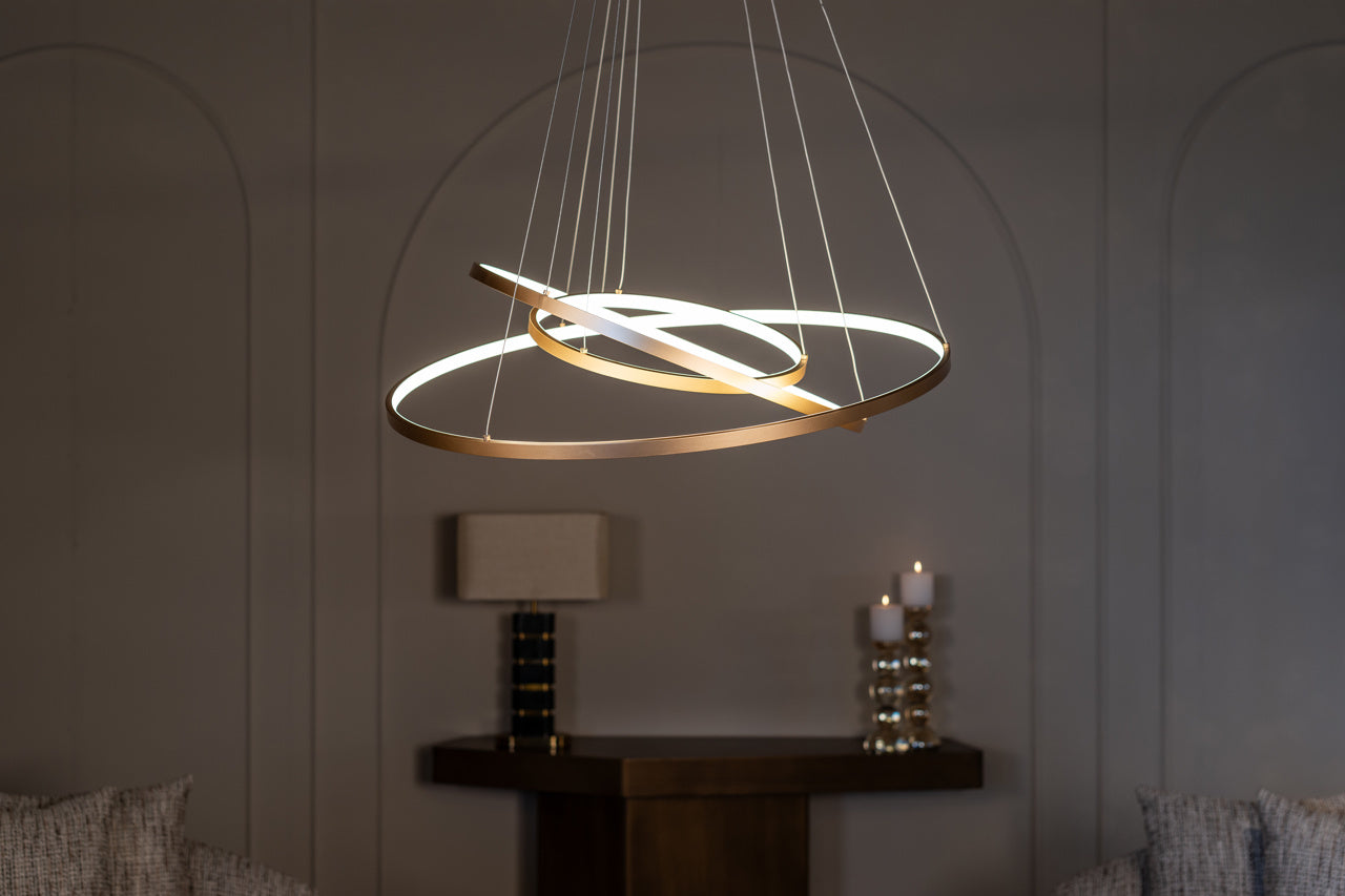 Richmond Interiors Amira Aluminium Hanging Lamp - Gold Finish