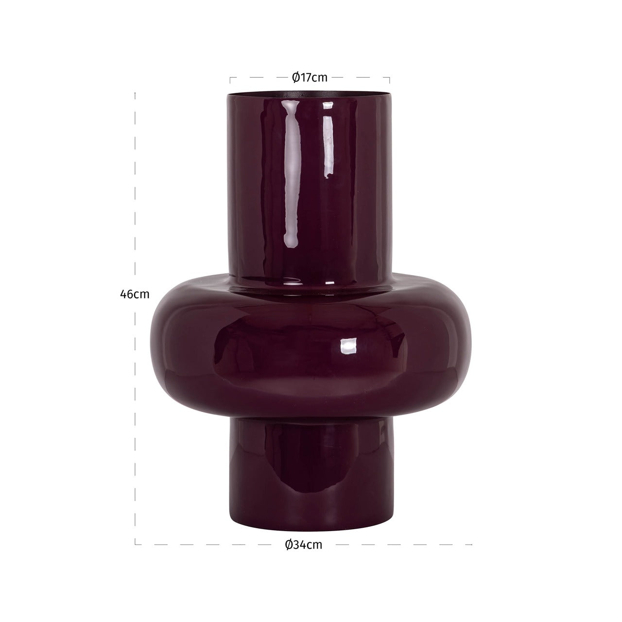Richmond Interiors Ashlyn Vase – Burgundy – Small