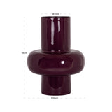 Richmond Interiors Ashlyn Vase – Burgundy – Small