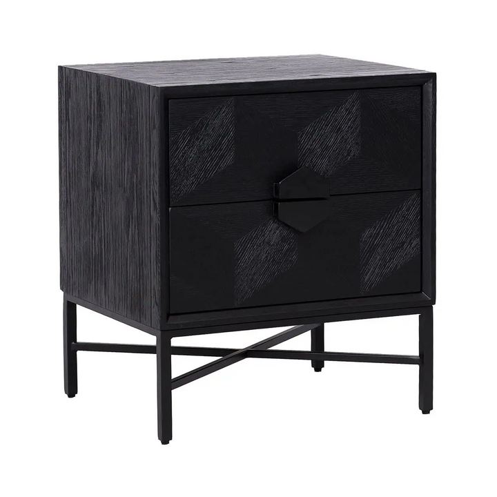 Richmond Interiors Blax Oak and Iron Chest of Drawers