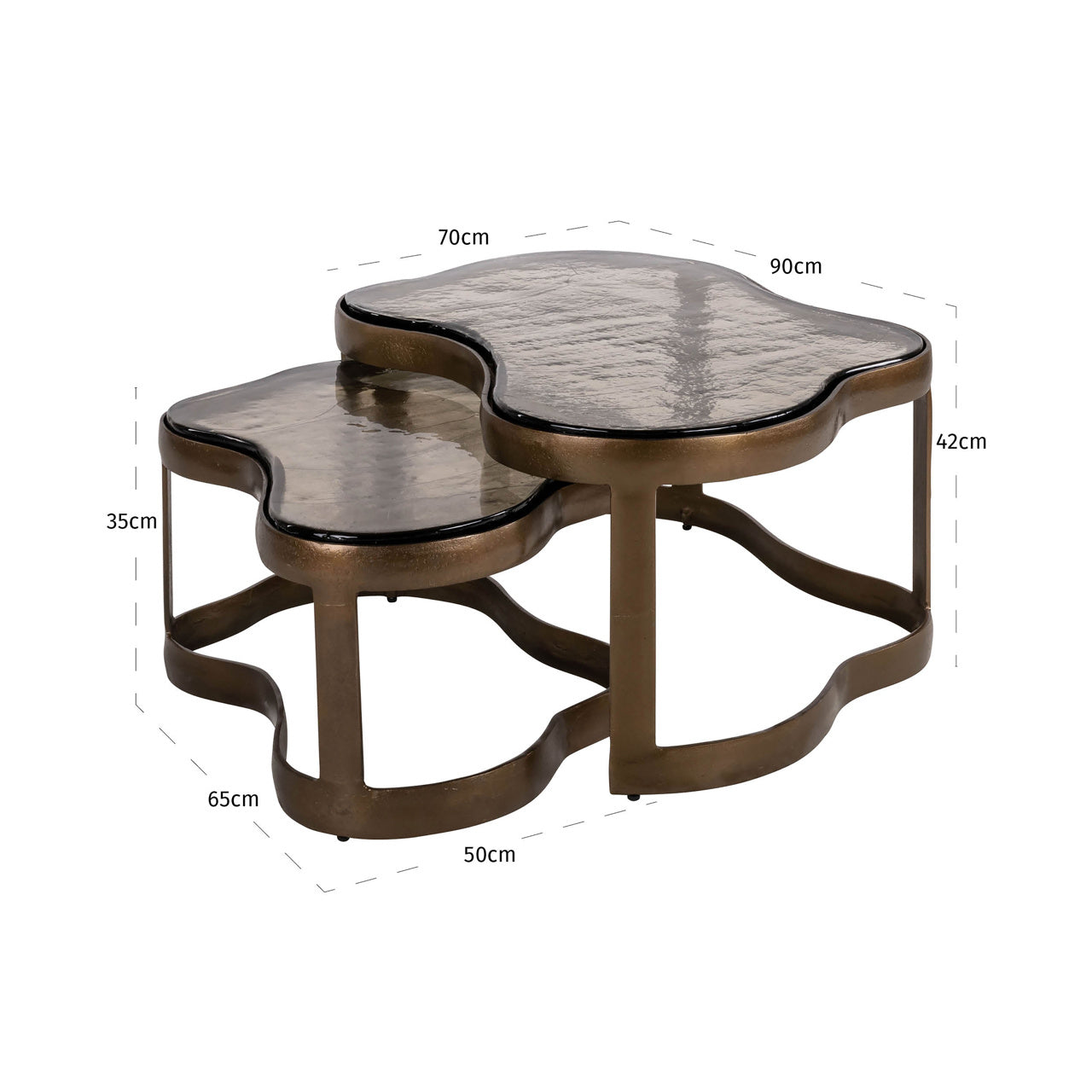 Richmond Interiors Fairfield Coffee Table - Set of 2 - Antique Brass