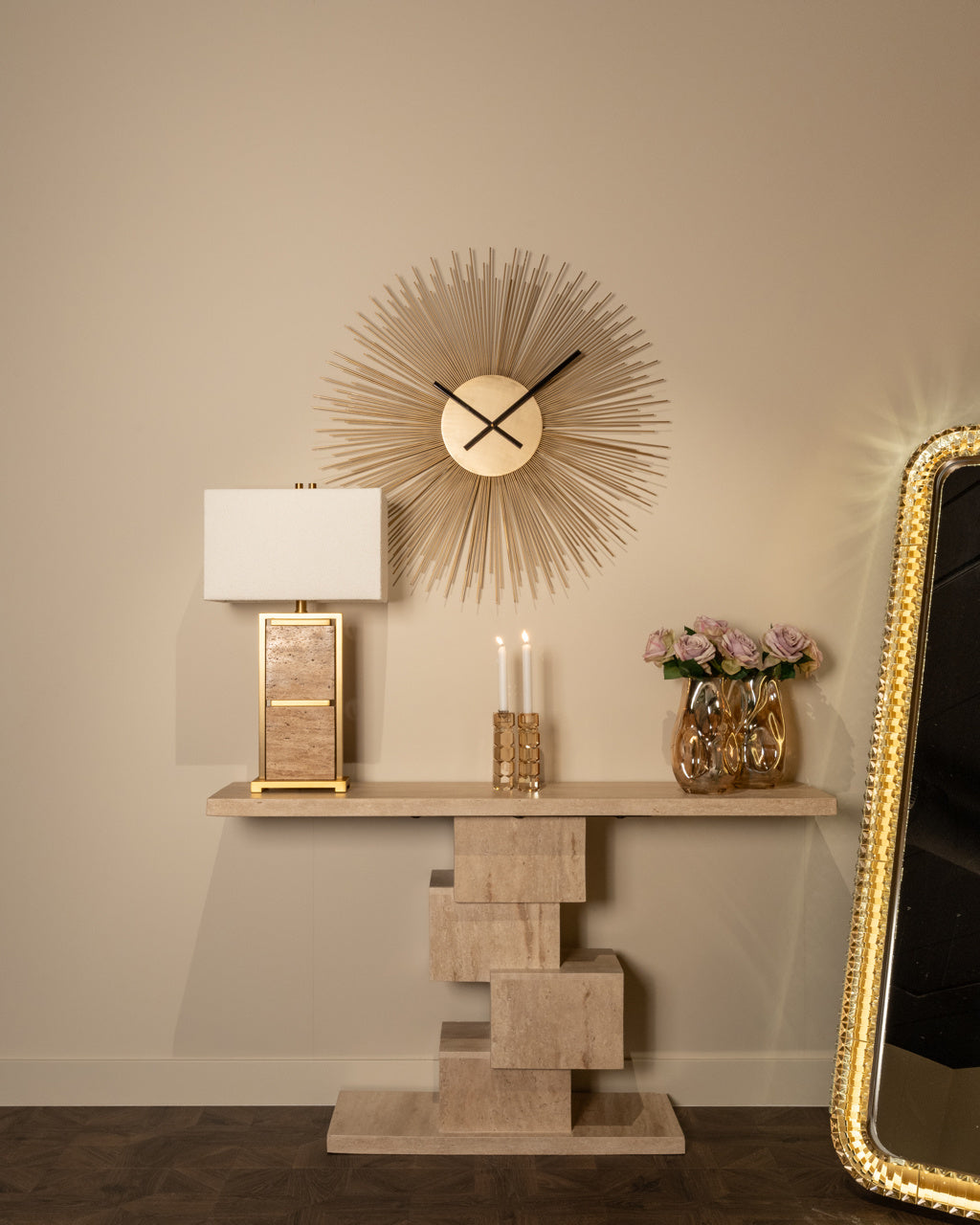 Richmond Interiors Kahlo Floor Mirror Lamp – Bronze