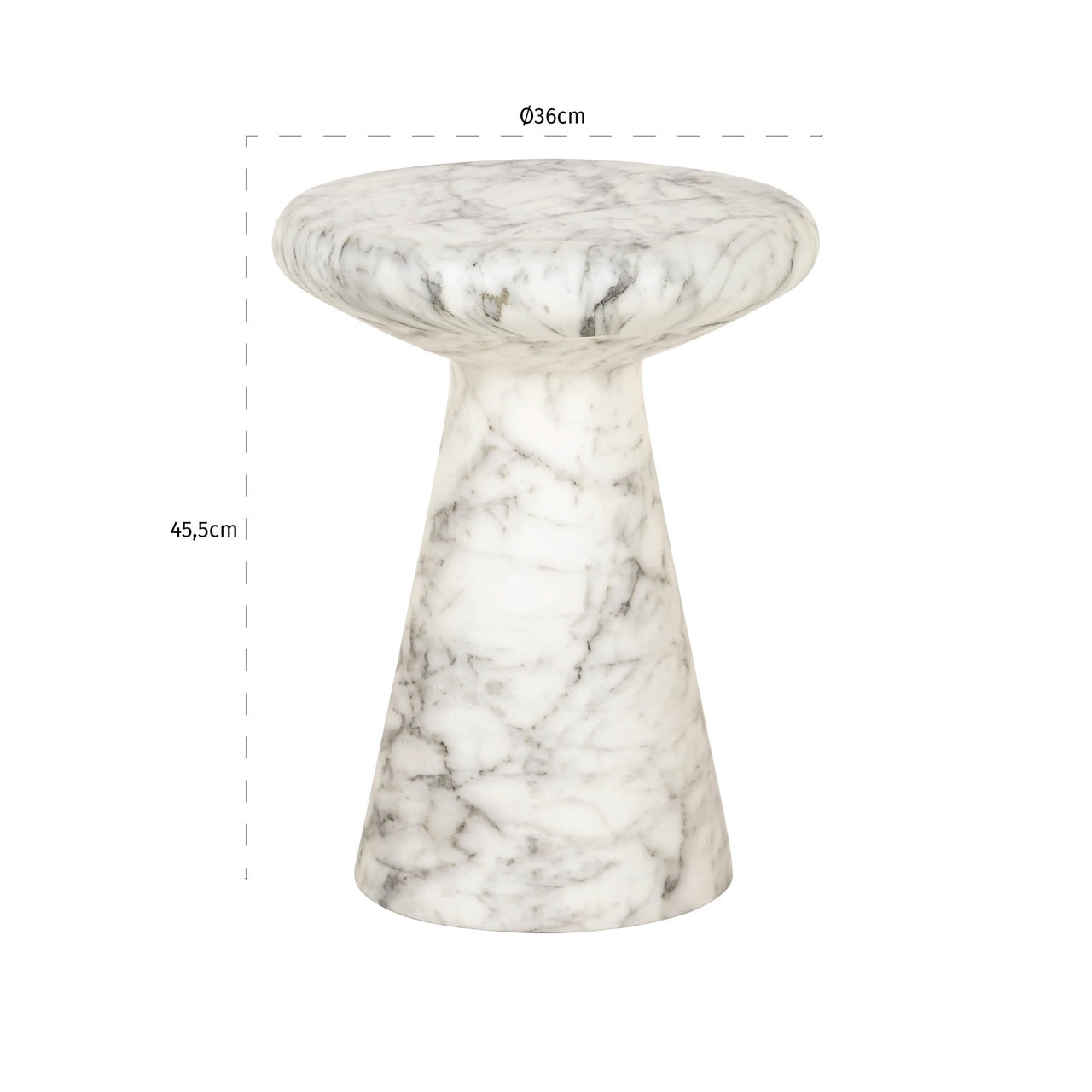 Richmond Interiors Lohan Side Table – White Faux Marble