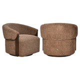 Richmond Interiors Marina Swivel Lounge Chair – Brown Blockweave