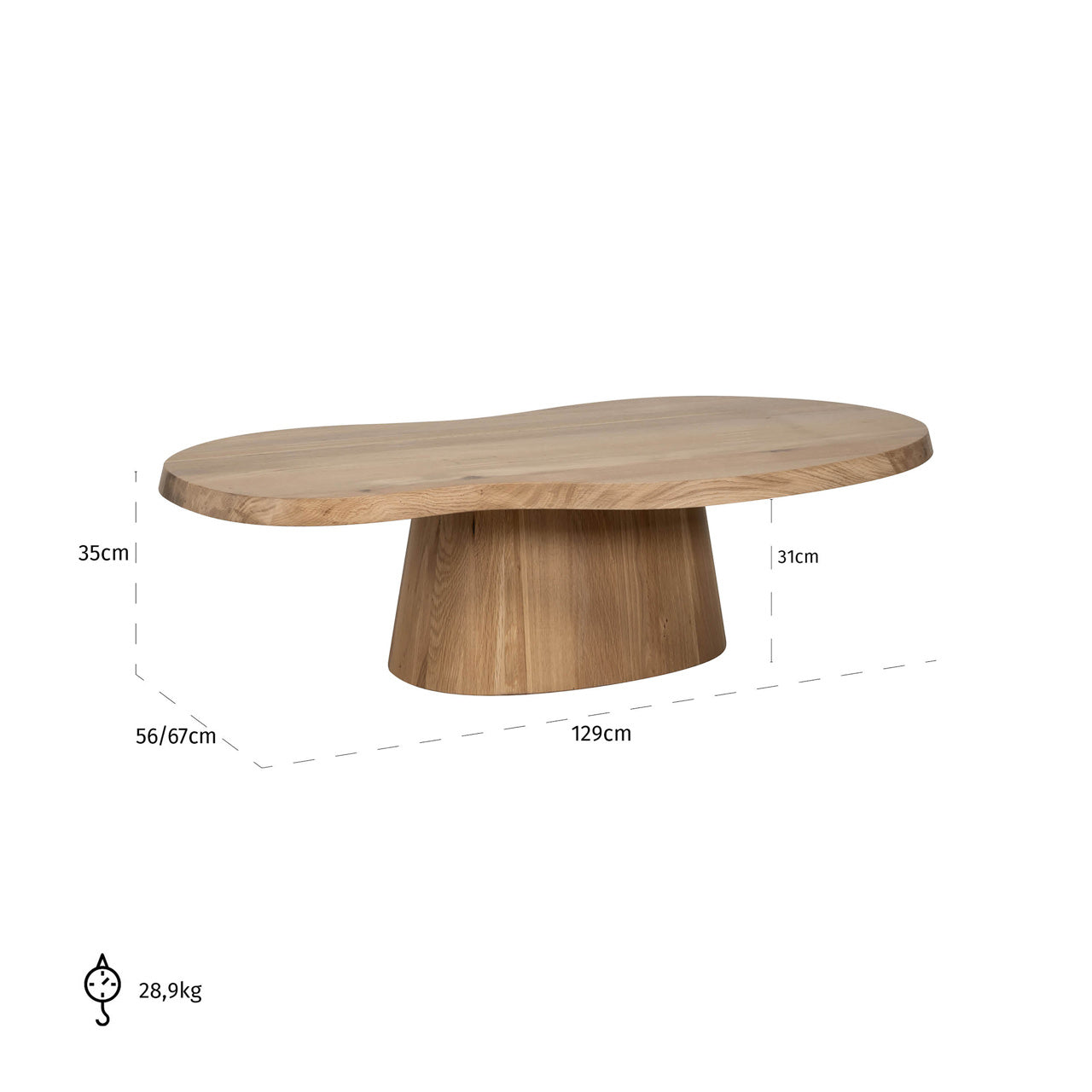 Richmond Interiors Riva Coffee Table in Natural Oak