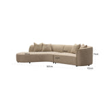 Richmond Interiors Romero Sofa – Left Ottoman – Sand Tweed