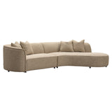 Richmond Interiors Romero Sofa – Right Ottoman – Sand Tweed