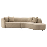 Richmond Interiors Romero Sofa – Right Ottoman – Sand Tweed