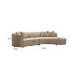 Richmond Interiors Romero Sofa – Right Ottoman – Sand Tweed