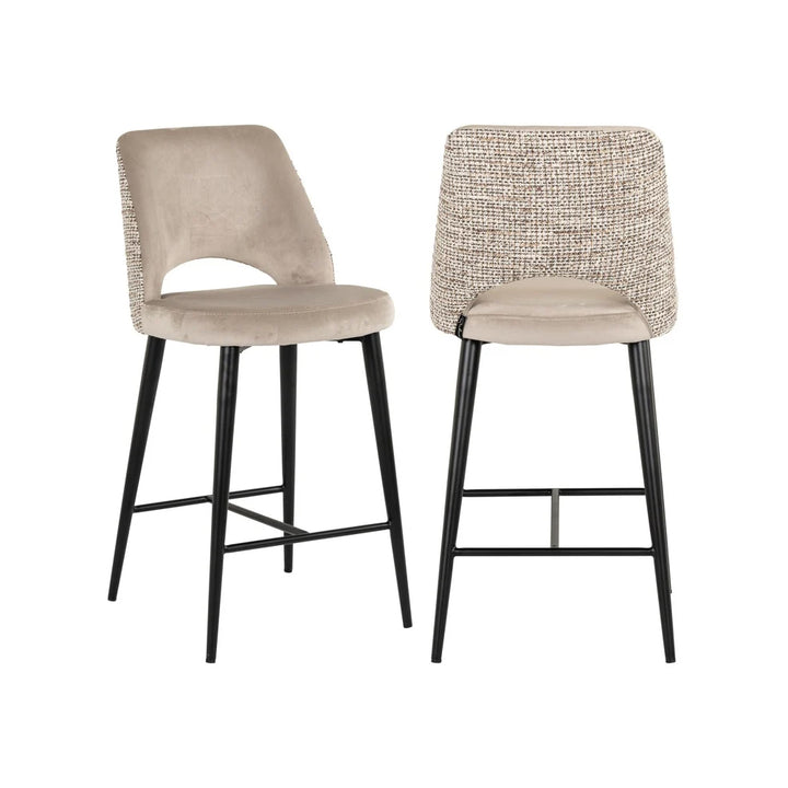 Richmond Interiors Tabitha Counter Stool – Trendy Nature and Quartz Khaki