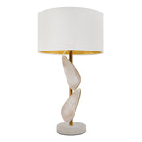 RV Astley Anya Table Lamp – White and Antique Brass
