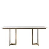 Rusiko Dining Table – Gold and White
