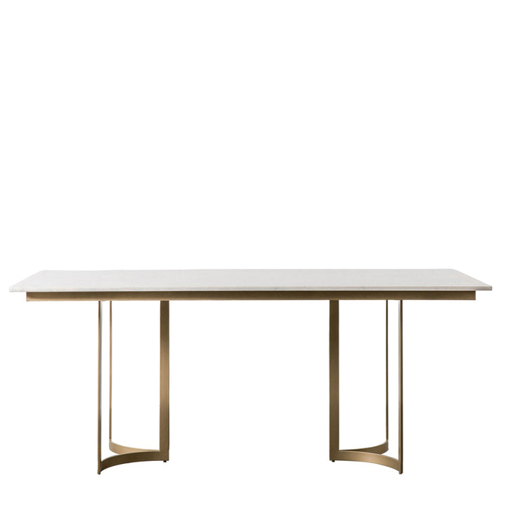 Rusiko Dining Table – Gold and White