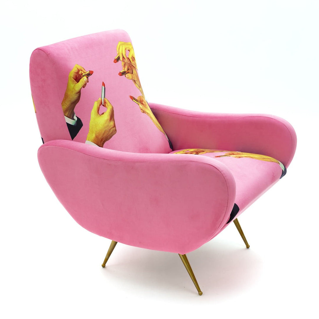 Seletti Lipstick Print Armchair – Pink