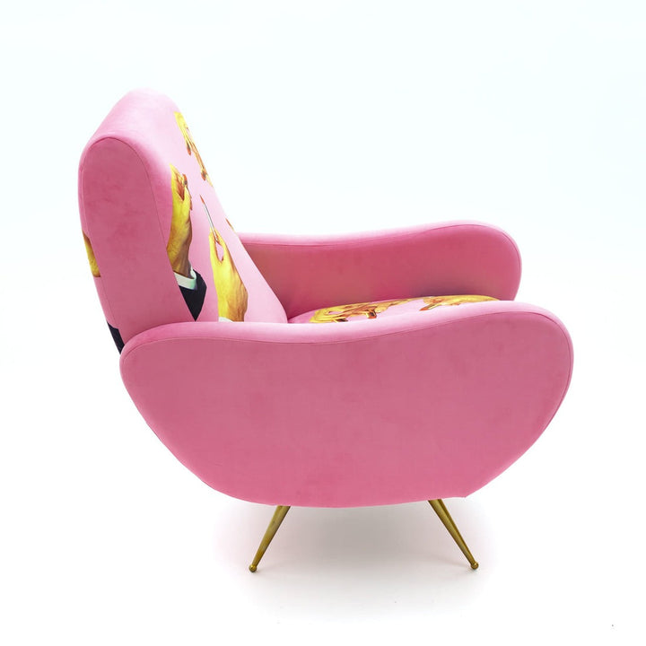 Seletti Lipstick Print Armchair – Pink