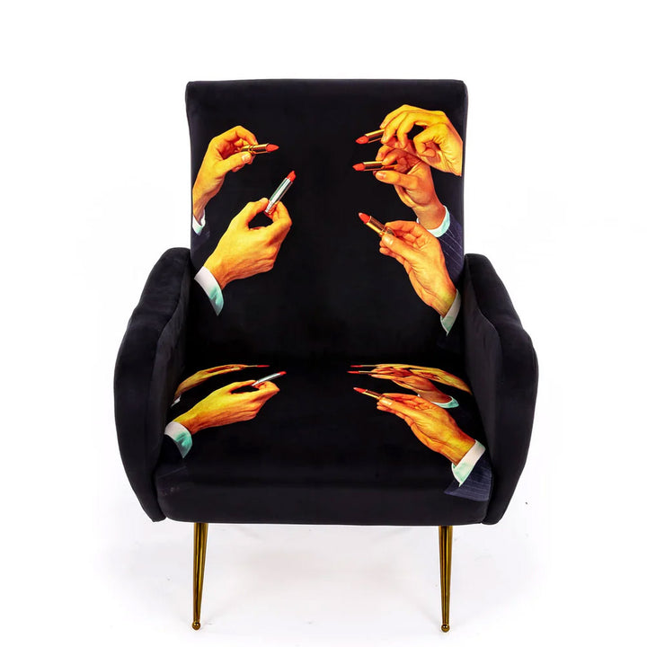 Seletti Lipstick Print Armchair – Black