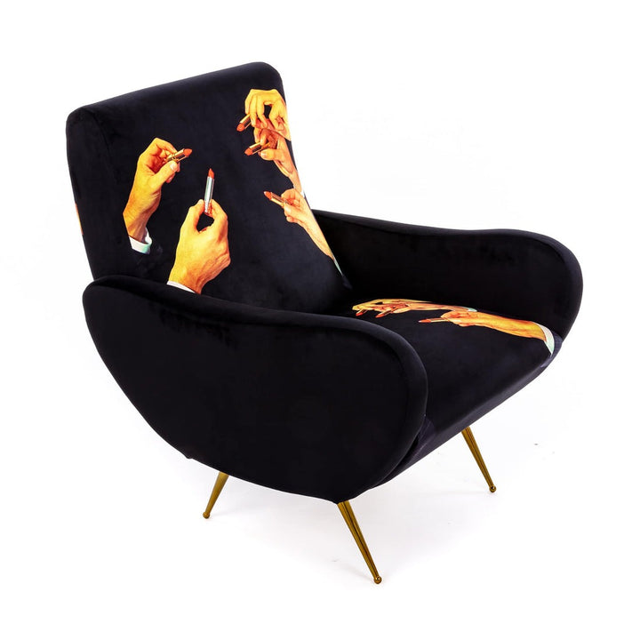 Seletti Lipstick Print Armchair – Black