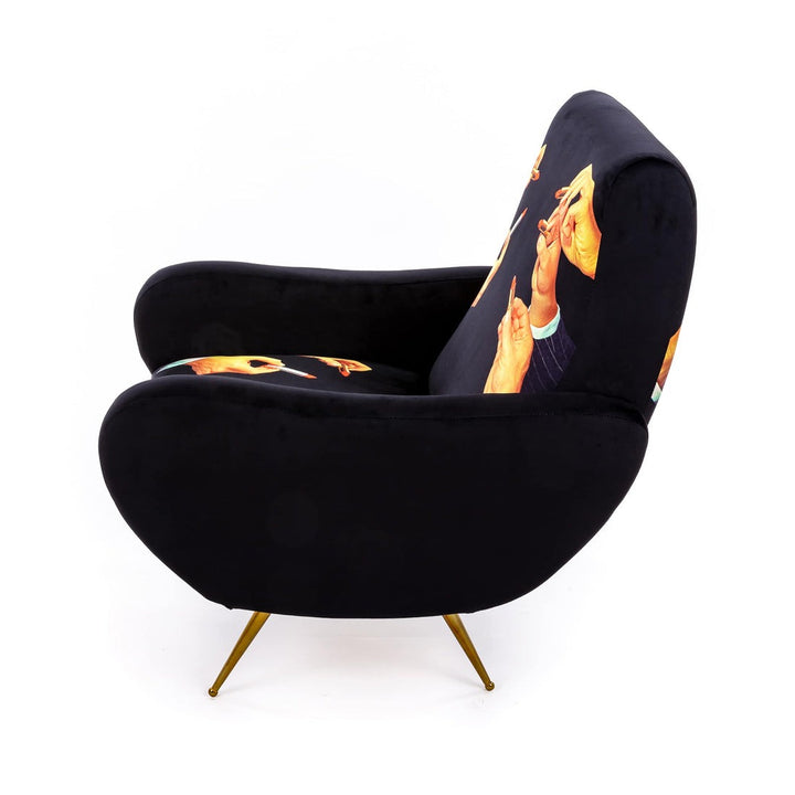 Seletti Lipstick Print Armchair – Black